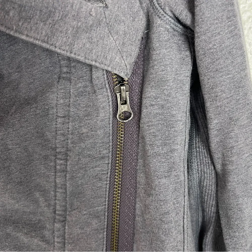 Lululemon ‘Method Wrap’ Gray Cowl Neck Asymmetrical Zip Up Jacket